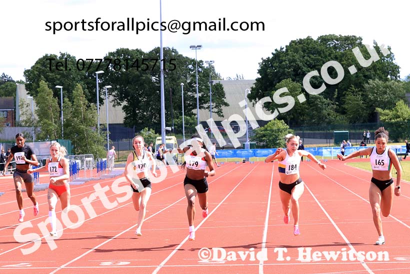 Senior Womens 100 metres, 2024 Northern Senior and Under-20s Track and Field Champs, Middlesbrough.  Photo: David T. Hewitson/Sports for All Pics